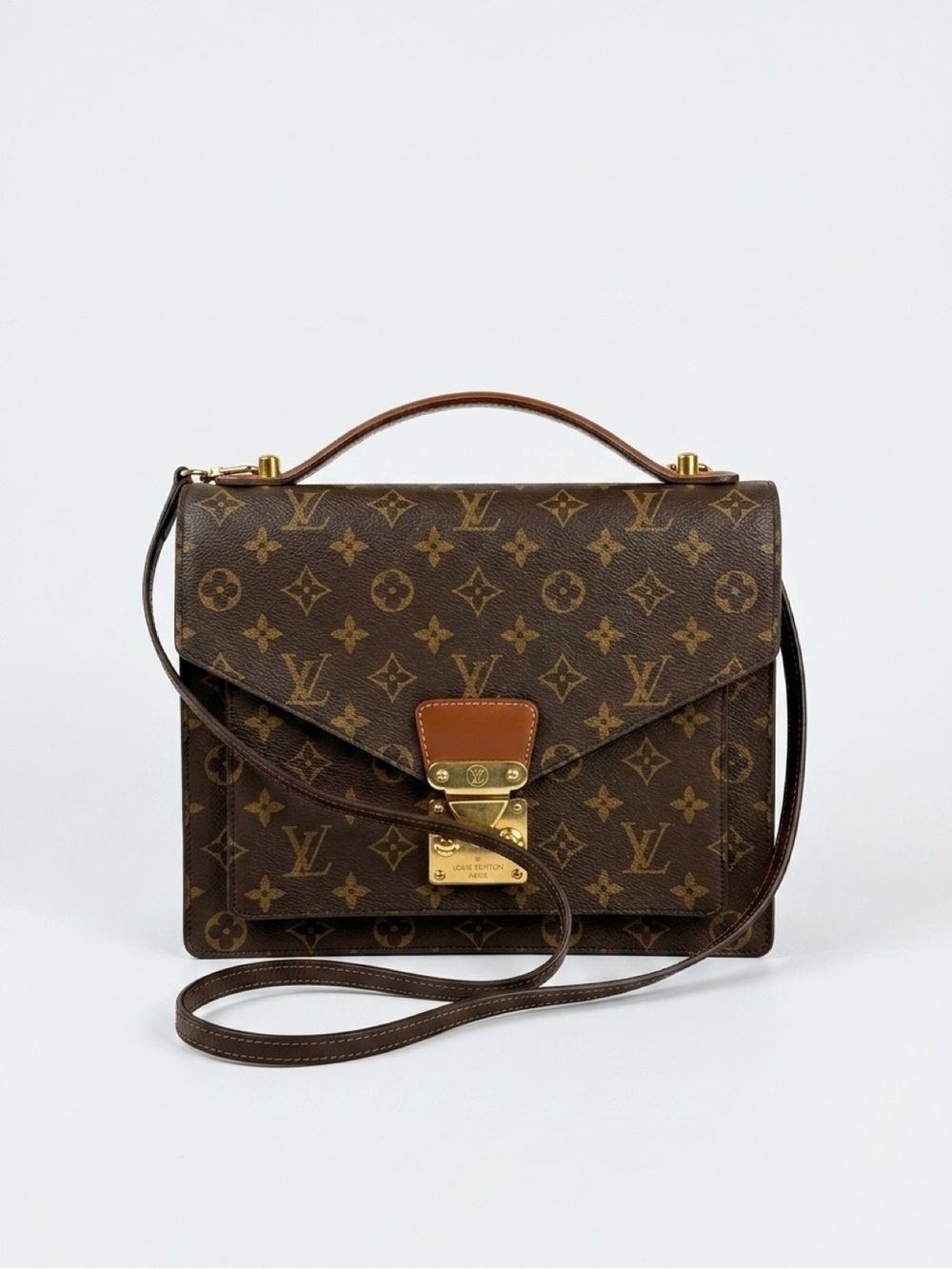 Louis Vuitton Monogram Canvas Brown Satchel with Top Handle and Strap